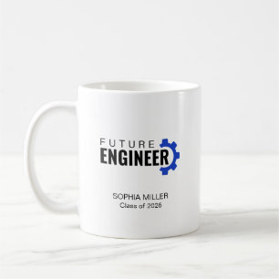 Taza De Café Graduación Personalizada de Ingeniero del Futuro