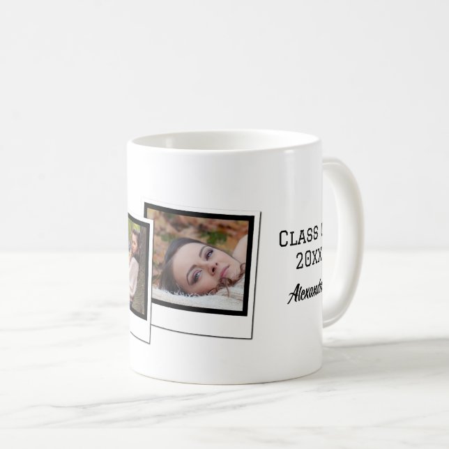 Taza De Café Graduación personalizada de marcos de instantáneas (Anverso derecho)