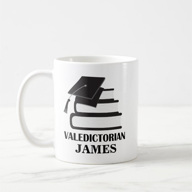 Taza De Café Graduación personalizada de regalo de Valedictoria (Izquierda)