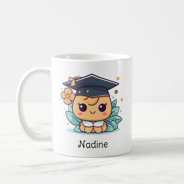 Taza De Café Graduación personalizada del Personalizado Cute Ka (Izquierda)