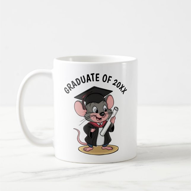 Taza De Café Graduación personalizada del ratón (Izquierda)