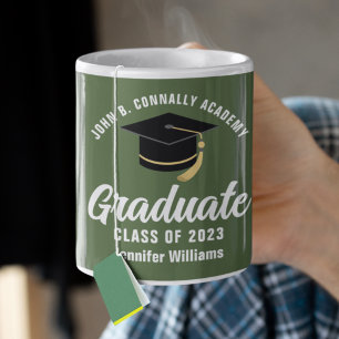 Taza De Café Graduación Personalizada Verde Militar