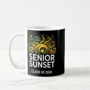 Taza De Café Graduación Retro Atardecer Senior Cl 2026 Gráfico