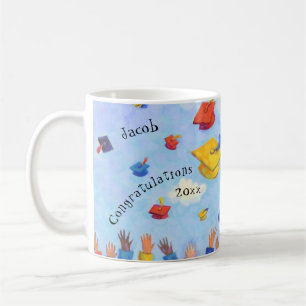 Taza De Café Graduación Toss Añadir nombre y año