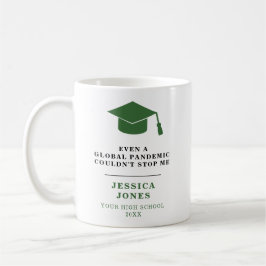 Taza De Café Graduación Verde Clase Cap de 2021 Pandemia
