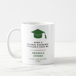 Taza De Café Graduación Verde Clase Cap de 2021 Pandemia