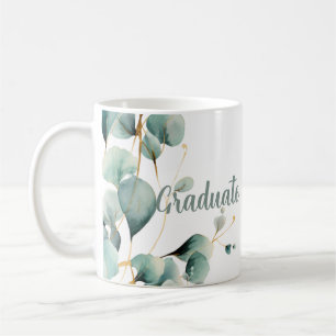 Taza De Café Graduación Verde Salvia Oro 