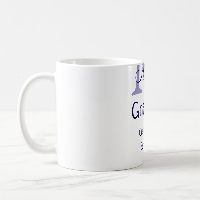 Taza De Café Graduado añadir nombre monograma púrpura simple mí (Izquierda)