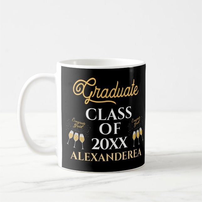Taza De Café Graduado Clase de 2022 Felicitaciones Personalizad (Izquierda)