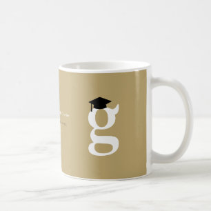 Taza De Café Graduado Clásico Monograma 'G' Gorro de Graduación