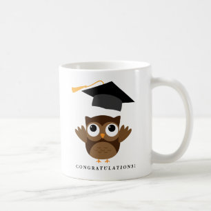 Taza De Café Graduado de lechuza alegre   Clase de graduación 