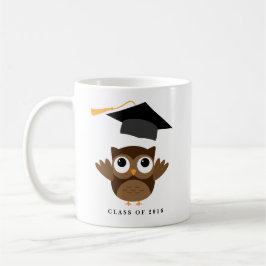 Taza De Café Graduado de lechuza alegre | Clase de graduación d
