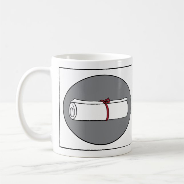 Taza De Café Graduado Diploma Clásico Café Blanco Mug (Izquierda)
