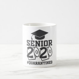Taza De Café Graduado en Cuarentena Senior 2020 Funny