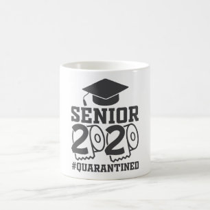 Taza De Café Graduado en Cuarentena Senior 2020 Funny