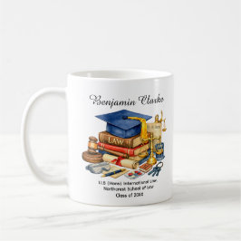 Taza De Café 🎓Graduado en Derecho Nombre Personalizado y Títul