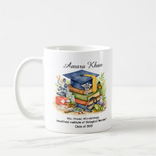 Taza De Café 🎓Graduado en Microbiología  Nombre y Título Perso