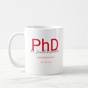 Taza De Café Graduado Keepsake Denominación roja Negra Graduaci