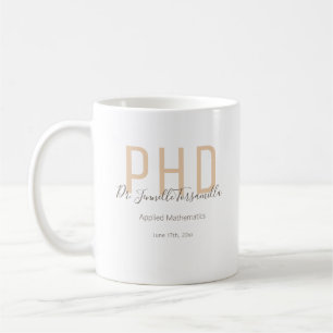 Taza De Café Graduado Keepsake Neutrals Nombra marrón grado de
