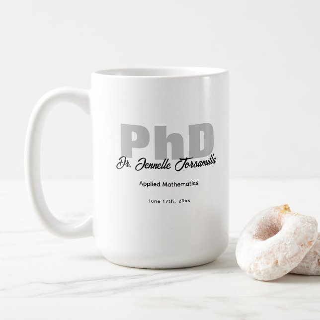 Taza De Café Graduado Keepsake PhD (Con donut)