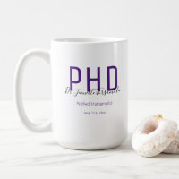 Graduado Keepsake Purple Name PhD Coffee Mug