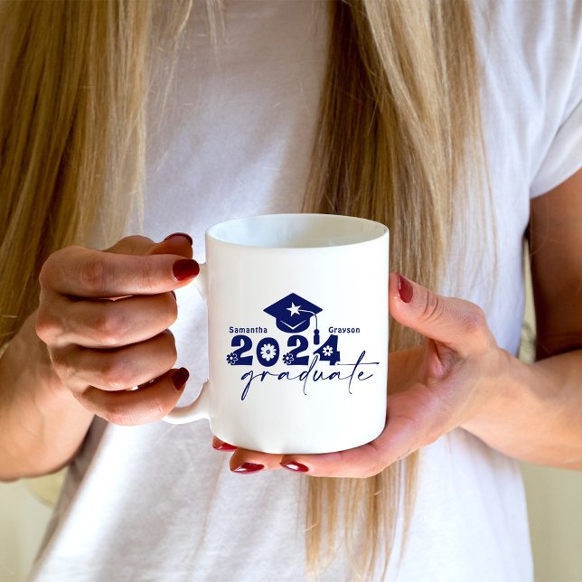 Taza De Café Graduado personalizado de 2024 azul marino (Subido por el creador)