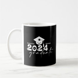 Taza De Café Graduado personalizado de 2024 en blanco/negro