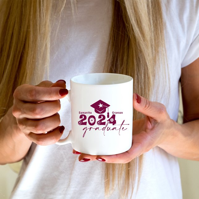 Taza De Café Graduado personalizado de 2024 Maroon (Subido por el creador)