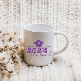 Taza De Café Graduado personalizado de 2024 púrpura