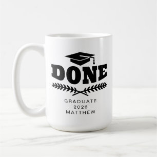 Taza De Café Graduado personalizado de tipografía negra 2021 Mu