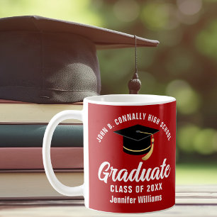 Taza De Café Graduado Personalizado Rojo Blanco 2026
