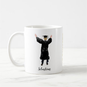 Taza De Café Graduado personalizado Watercolor Boy