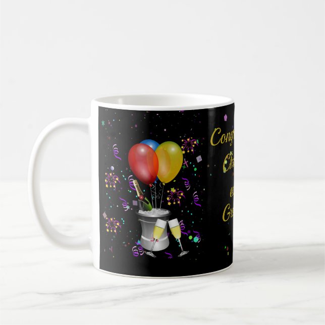 Taza De Café Graduate Felicitaciones Celebración Negro (Izquierda)