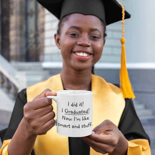 Taza De Café Gradué Graduación Graduada Graduada Gradual Gradua (I Graduated Smart Grad Funny Graduation Day Quote Coffee Mug)
