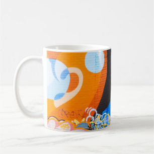 Taza De Café Graffiti azul y naranja