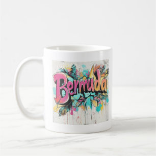 Taza De Café Graffiti bermudeño vibes: Arte callejero en las is