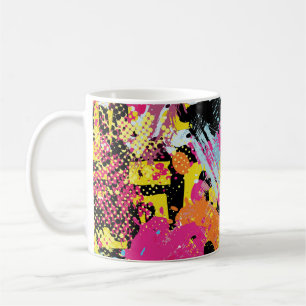 Taza De Café Graffiti brillantes ilusiones de patrones sicodéli