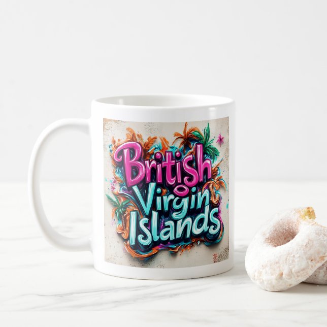 Taza De Café Graffiti británico de las Islas V. Vibes: Island S (Con donut)