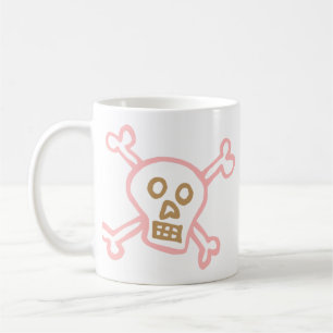 Taza De Café Graffiti de Calavera y Huesos Cruzados Adorable