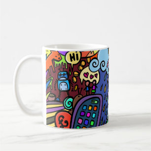 Taza De Café Graffiti de Cómic Genial y Colorido