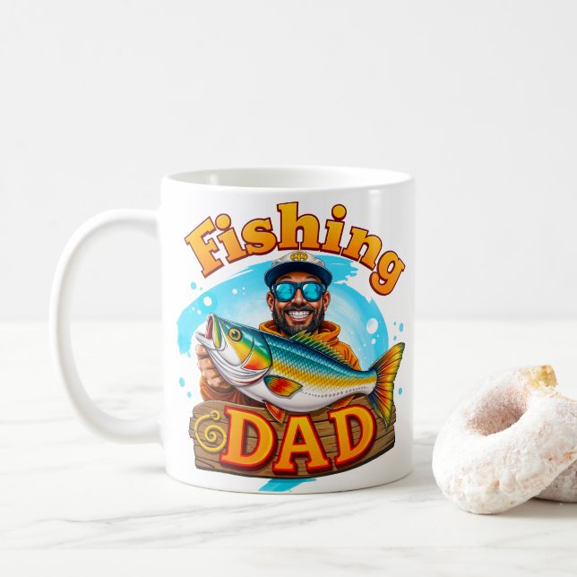 Taza De Café Graffiti de peces de papá (Con donut)
