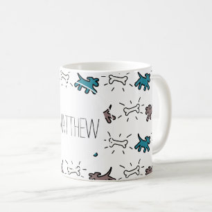 Taza De Café Graffiti de perro de esmeralda estilo tazón person