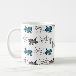 Taza De Café Graffiti de perro de esmeralda estilo tazón person