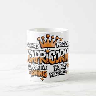 Taza De Café Graffiti de Rótulo zodiaco/Capricornio