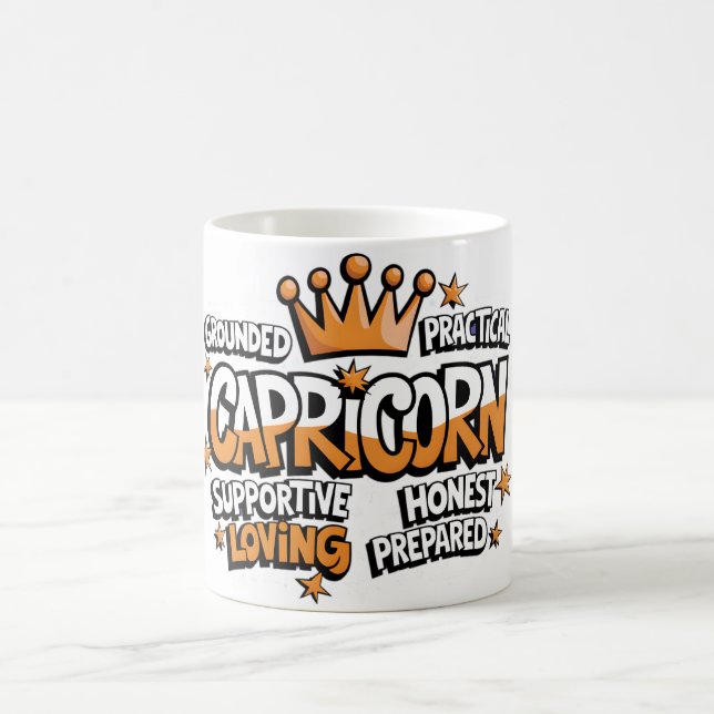 Taza De Café Graffiti de Rótulo zodiaco/Capricornio (Centro)