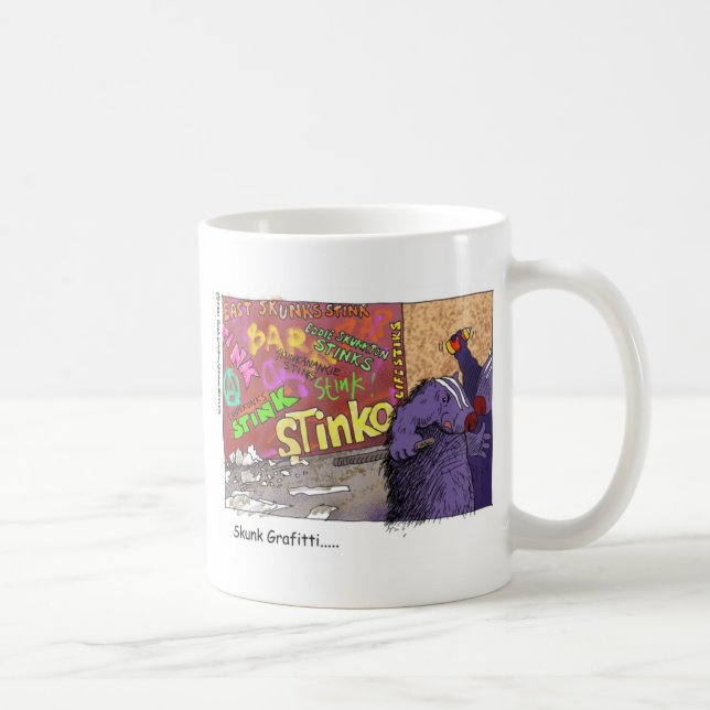 Taza De Café Graffiti del zorrillo: Divertidos regalos Personal (Derecha)
