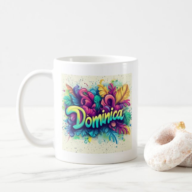 Taza De Café Graffiti dominicano vibes: Arte callejero en las i (Con donut)
