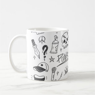 Taza De Café Graffiti Doodles: Crítica de la música Punk