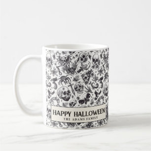 Taza De Café Graffiti en blanco y negro Skulls Halloween