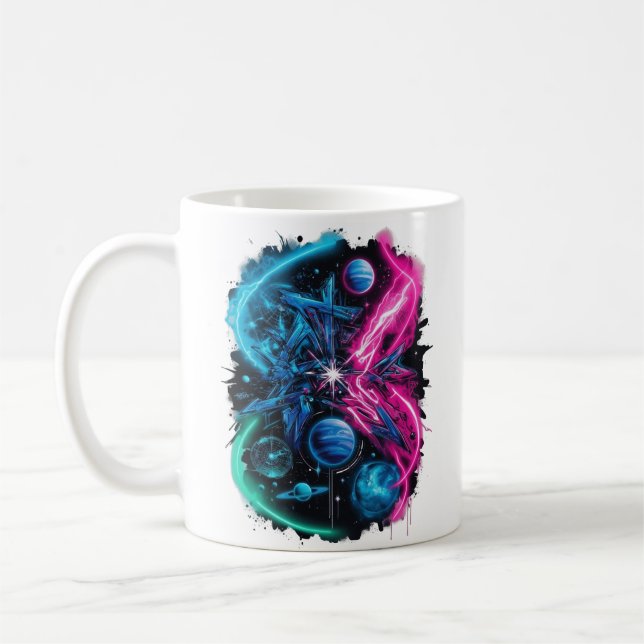 Taza De Café Graffiti galáctico - Arte callejero (Izquierda)